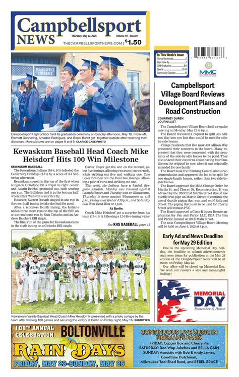 Campbellsport News Thursday