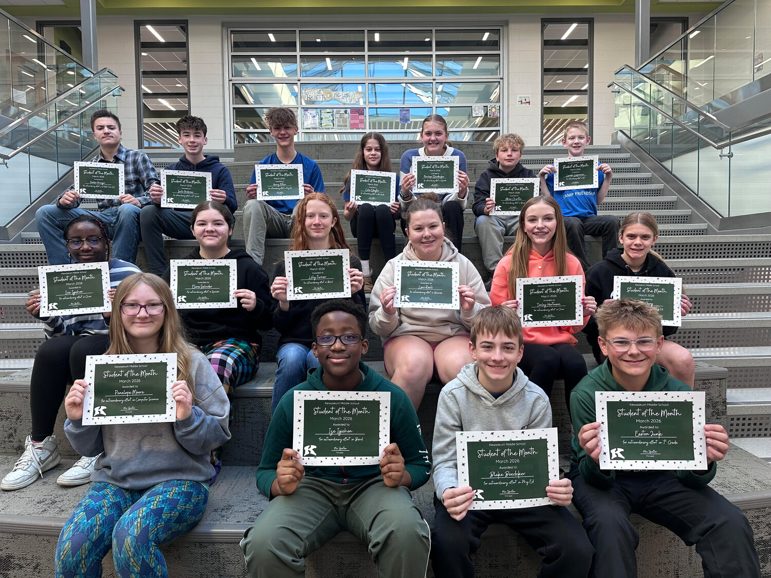 Kewaskum Middle School Celebrates Students Who Lead by Example